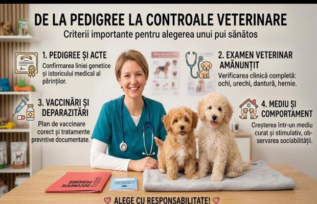 De la pedigree la controale veterinare: criterii importante pentru alegerea unui pui sănătos