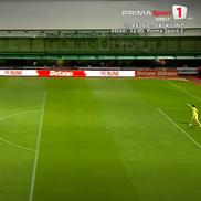 Din Sula, gol validat eronat în Chiajna - Oțelul / FOTO: captură @Prima Sport