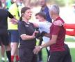 Adrian Iencsi și arbitra de rezervă la meciu Rapid - Turris