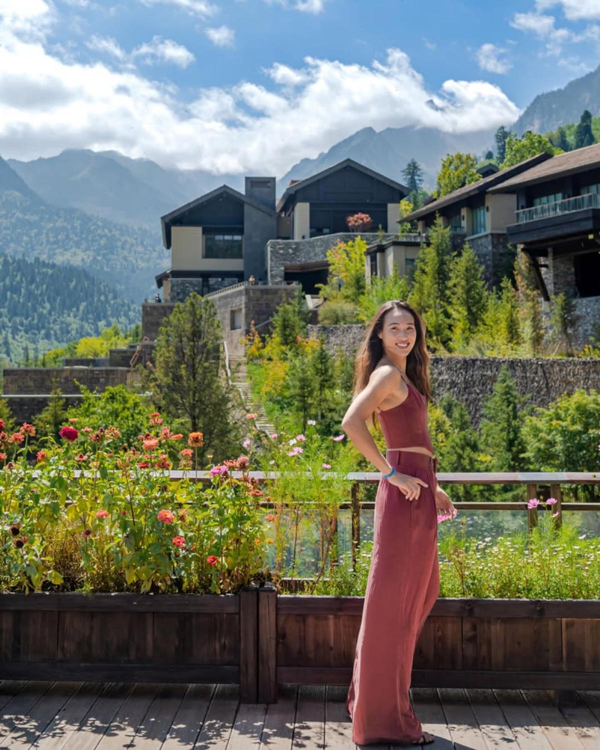 Qinwen Zheng, imagini de la Marele Zid Chinezesc