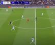 Faza premergătoare eliminării lui Di Lorenzo, în care arbitrul nu vede contactul dintre Haaland și Beukema aproape de cercul de la centru / Foto: Capturi Prima Sport 2