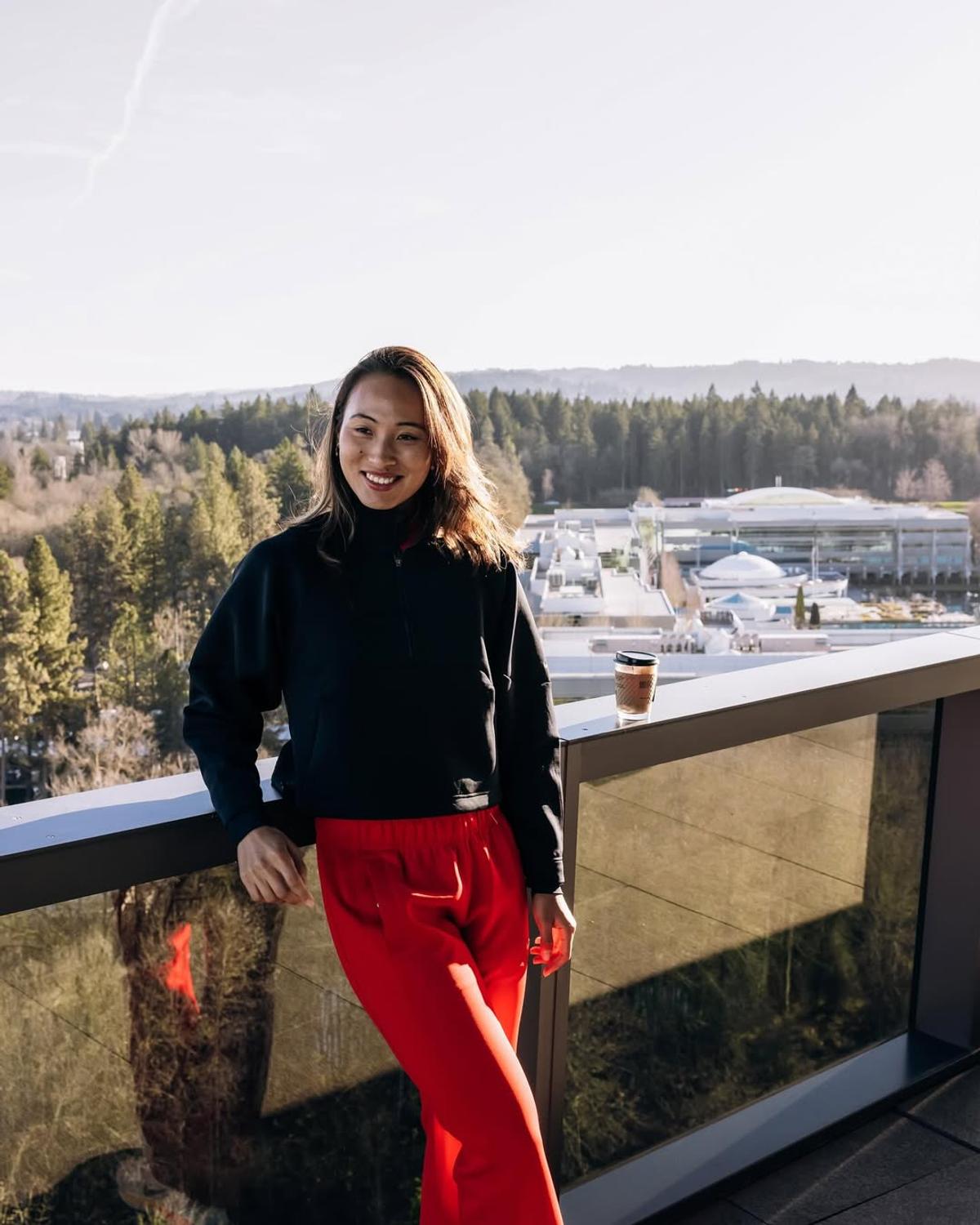Qinwen Zheng, imagini de la Marele Zid Chinezesc