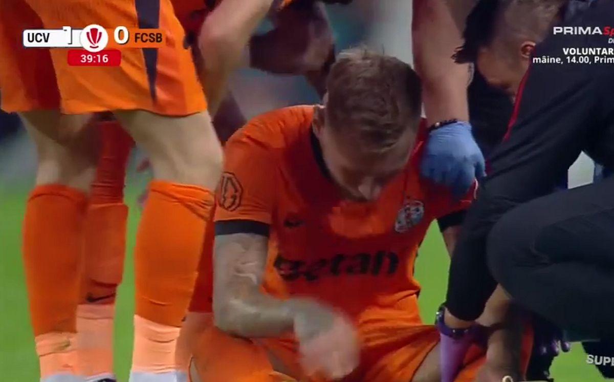 Denis Drăguș s-a accidentat în Craiova - FCSB