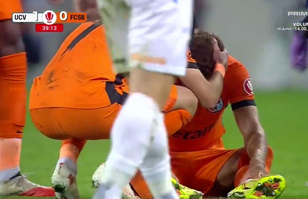 Denis Drăguș s-a accidentat în Craiova - FCSB