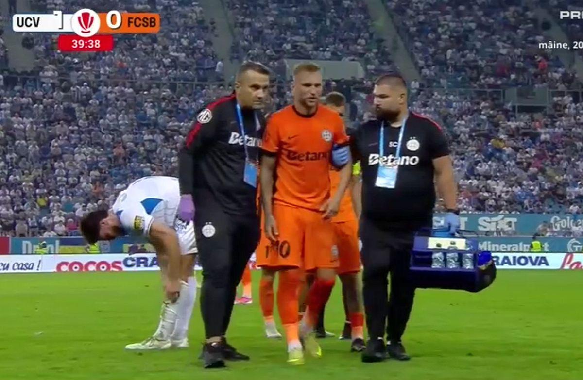 Drăguș „s-a rupt” după 38 de minute! Dublă-lovitură, pentru FCSB și Hagi