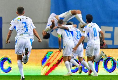 Bucuria lui Assad Al Hamlawi, din Universitatea Craiova - FCSB / Foto: Cristi Preda GSP