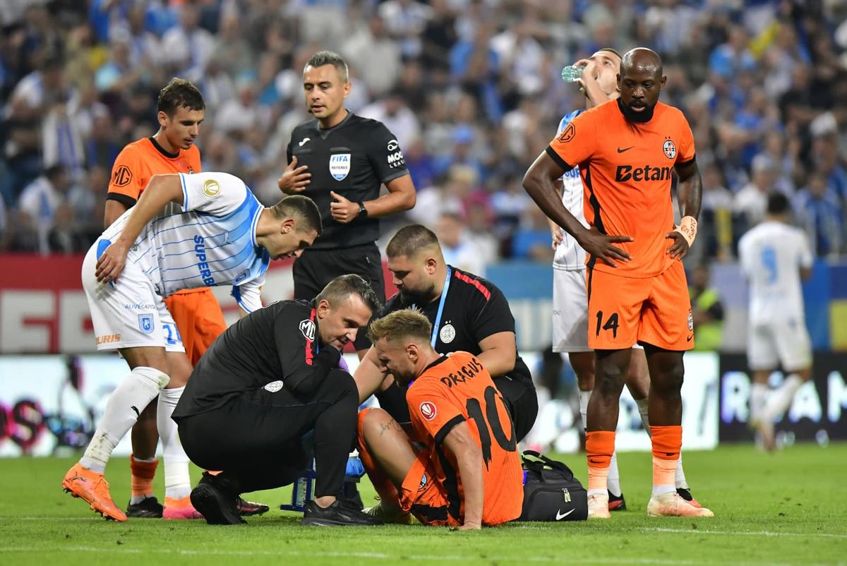 Denis Drăguș s-a accidentat în Craiova - FCSB