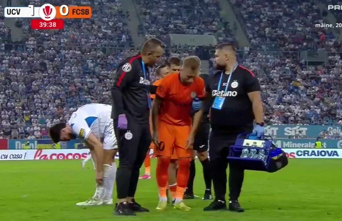 Denis Drăguș s-a accidentat în Craiova - FCSB