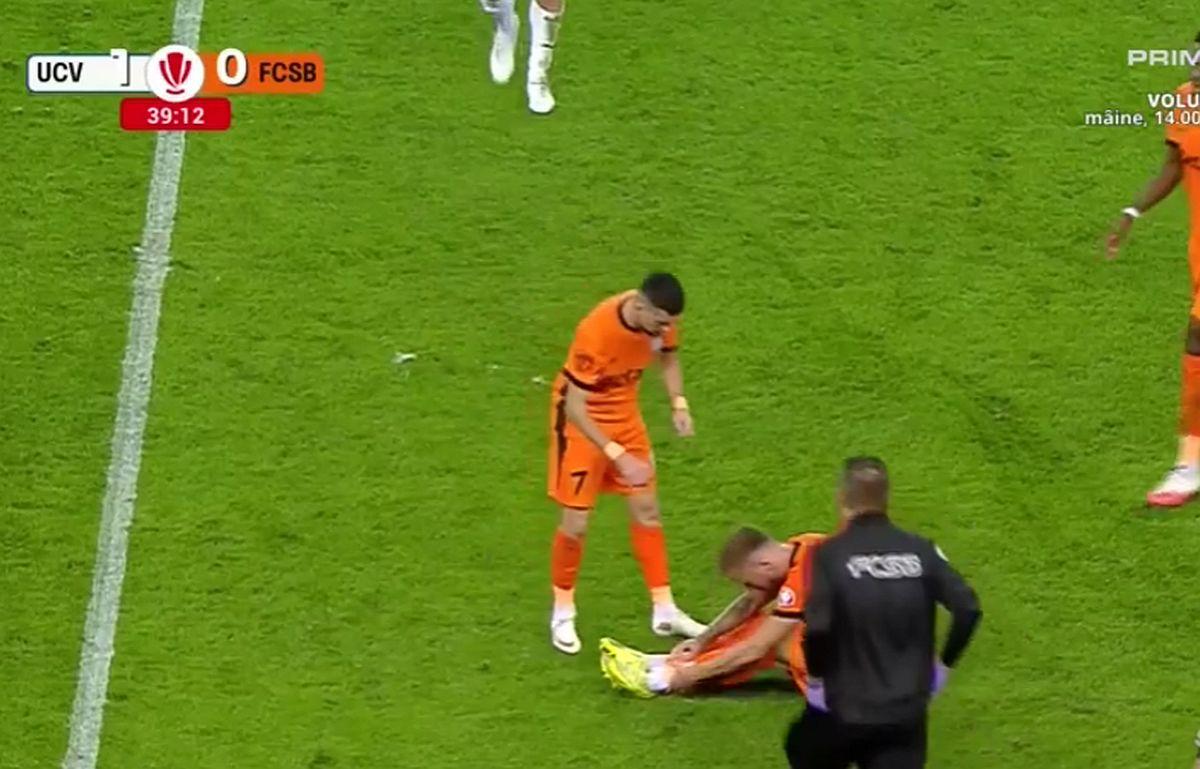 Denis Drăguș s-a accidentat în Craiova - FCSB
