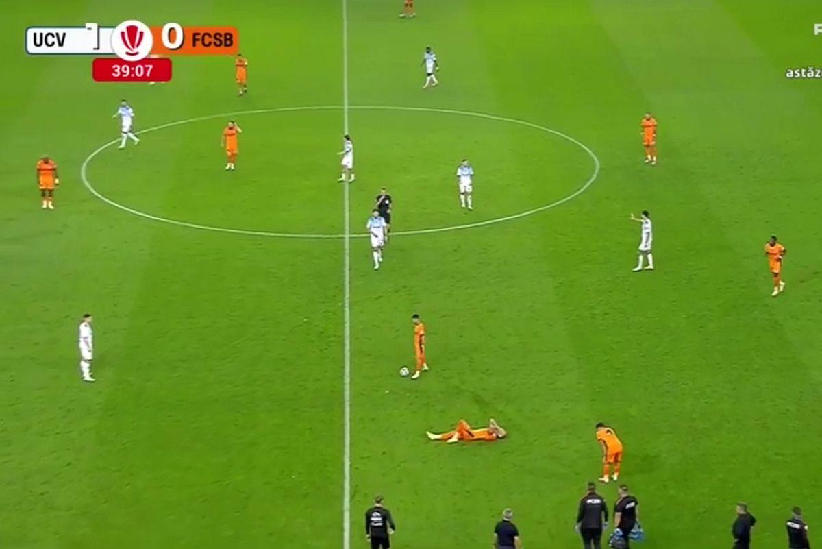 Denis Drăguș s-a accidentat în Craiova - FCSB