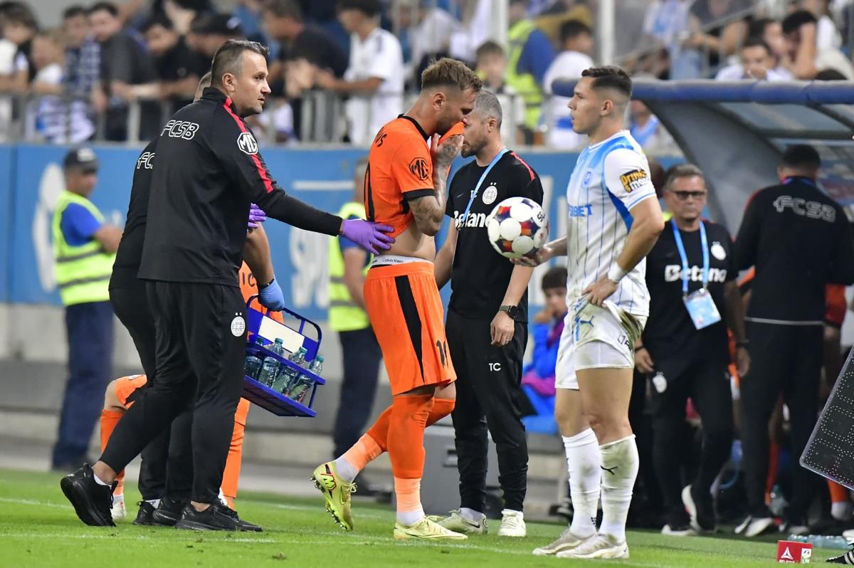 Drăguș „s-a rupt” după 38 de minute! Dublă-lovitură, pentru FCSB și Hagi