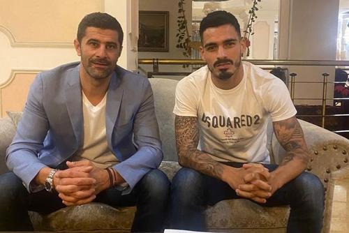 Hugo Sousa (dreapta), alături de Dani Coman, președintele Astrei Giurgiu