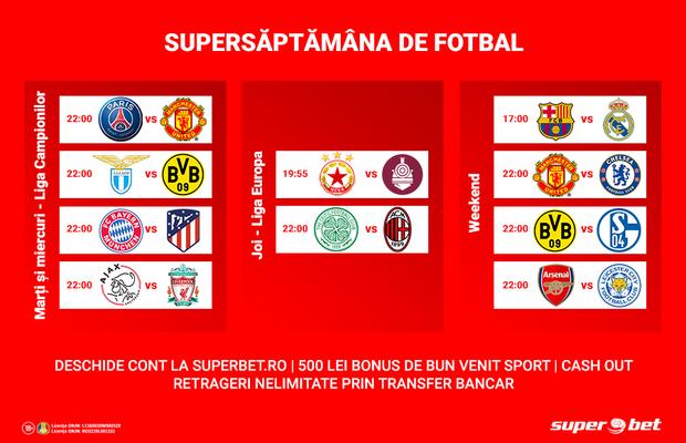 SuperSăptămâna de fotbal, dominată de Cupele Europene și de El Clasico
