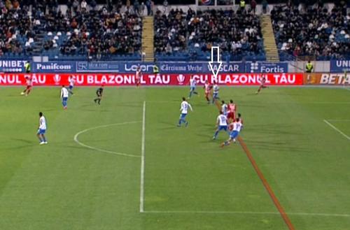Faza care a dus la anularea golului înscris de Sepsi // foto: captură DigiSport