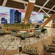 Sky Bar, aflat pe acoperișul OZN-ului Santiago Bernabeu din Madrid / Foto: room 1804 DESIGN