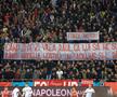 Mesajul dedicat lui Cornel Dinu de către ultrașii din Peluza Sud Dinamo / Sursă foto: Ionuț Iordache (GSP)