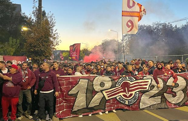 Internaționalul român a apărut în „corteo” rapidist condus de „Bocciu” la Arena Națională!