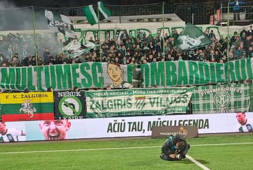 „Mulțumim, Bombardierule!” » Moment emoționant pentru Liviu Antal la despărțirea de fanii lui Zalgiris