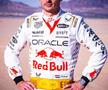 Max Verstappen și Sergio Perez, pe podium la Las Vegas în costume inspirate de ținutele lui Elvis Presley