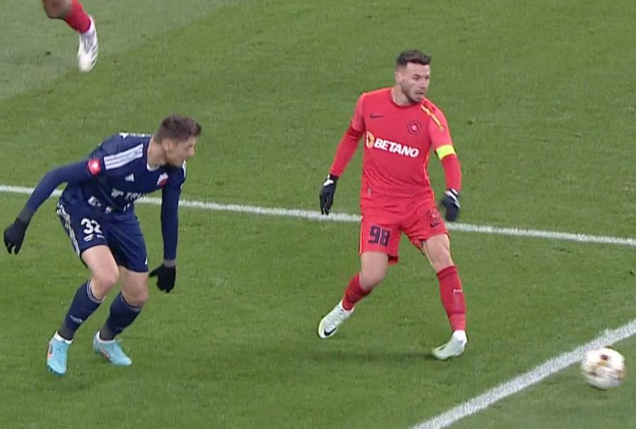 Andrei Cordea s-a accidentat singur/ foto: captură Orange Sport FCSB - FC Botoșani, meci nefast pentru Andrei Cordea » De ce a fost schimbat