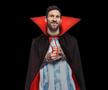 Lionel Messi în pelerină de vampir, foto: Iosif Popescu / GSP