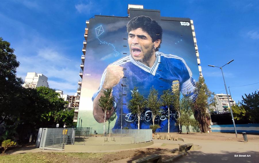 Mural impresionant dedicat lui Leo Messi în Buenos Aires » Portret după primul gol marcat la Mondialul din Qatar