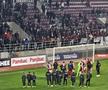 Suporterii Rapidului nu au fost supărați la finalul partidei, în ciuda faptului că și-au văzut echipa învinsă în meciul cu CFR Cluj, scor 0-2, din ultima etapă a Grupei A din Cupa României.