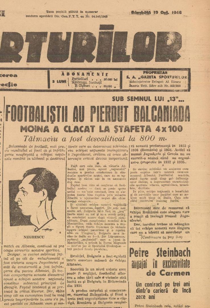 Albania - România, din 1946, un meci cu cântec