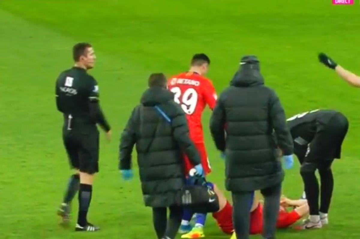 Dragoș Nedelcu, accidentare în FCSB - Chindia / FOTO: Captură TV @Digi Sport 1