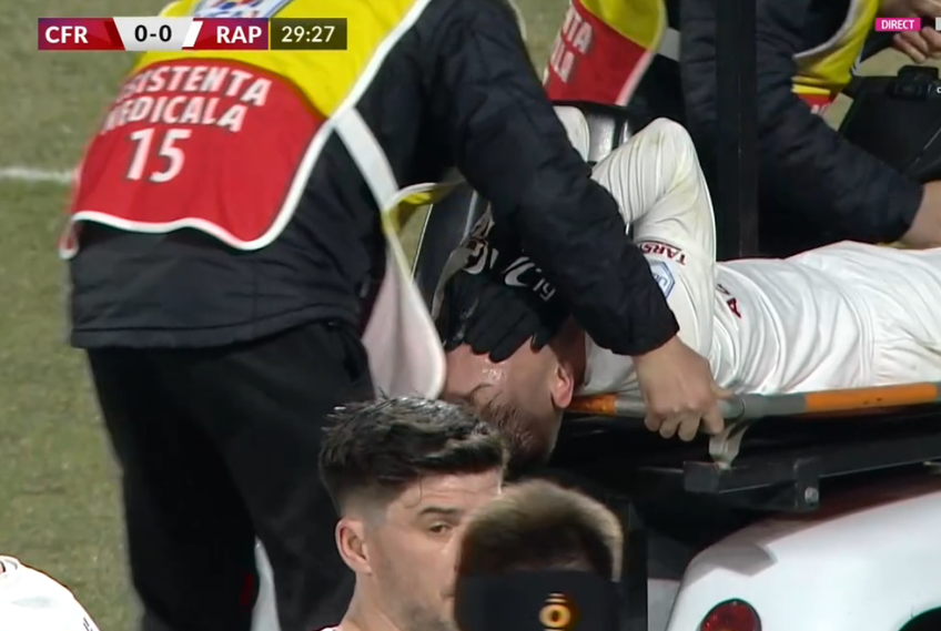 CFR Cluj - Rapid. Răzvan Onea (23 de ani), fundașul dreapta al oaspeților, s-a accidentat după numai o jumătate de oră în Gruia.
