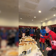 MM Stoica, fiesta în vestiar după FCSB - PAOK. FOTO: captură video FCSB