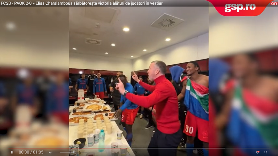 MM Stoica, fiesta în vestiar după FCSB - PAOK. FOTO: captură video FCSB FCSB, peste PSG, Manchester City și Bayern! » Este în top 10 din Europa: cum stă Lyon