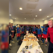 MM Stoica, fiesta în vestiar după FCSB - PAOK. FOTO: captură video FCSB