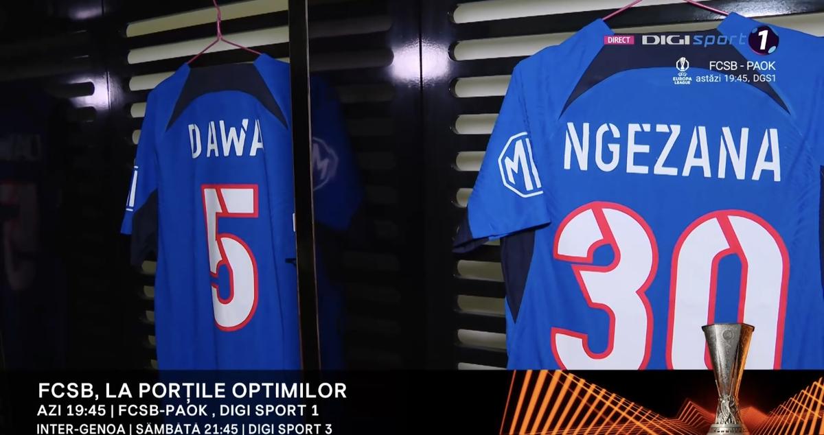 Imagini din vestiarul FCSB înainte de PAOK
