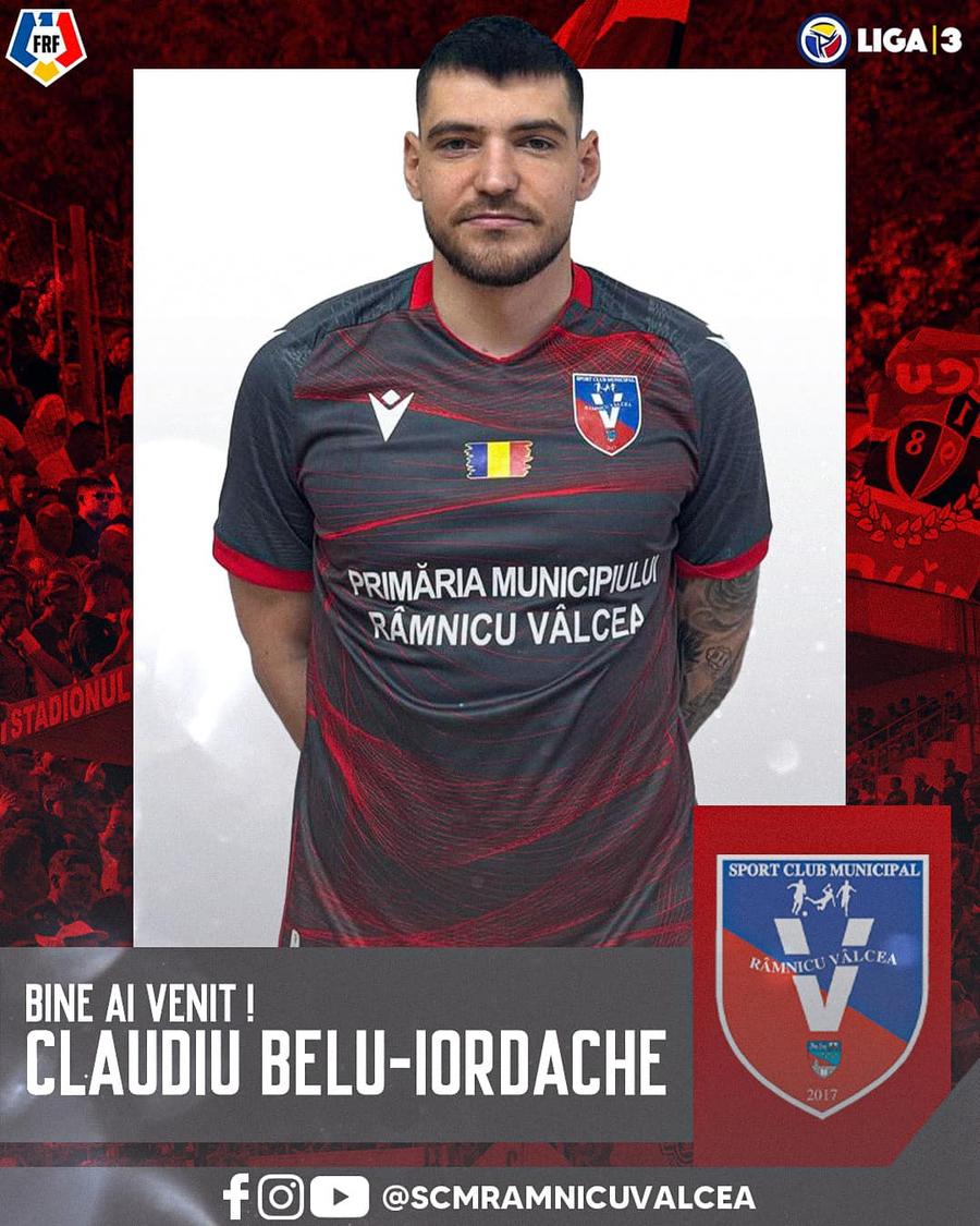 FOTO Facebook @Sport Club Municipal Ramnicu Valcea La ce echipă din România a fost prezentat Claudiu Belu-Iordache
