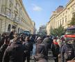 Suporterii lui PAOK fac spectacol în Centrul Vechi din București înaintea duelului cu FCSB, foto: Remus Dinu