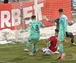 Fază controversată de arbitraj cu Iacob și Alin Roman, în Oțelul - UTA / FOTO:  Captură TV @Digi Sport 1