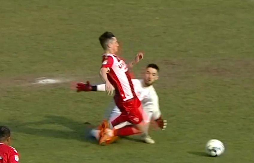 Steliano Filip a cerut penalty în Dinamo - Sepsi // foto: captură DigiSport