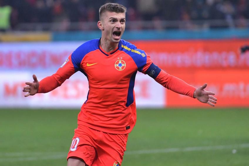 FC Argeș - FCSB. Florin Tănase (27 de ani, mijlocaș ofensiv) a devenit în această seară primul jucător care a marcat în toate edițiile de play-off ale Ligii 1 (2015-2022).