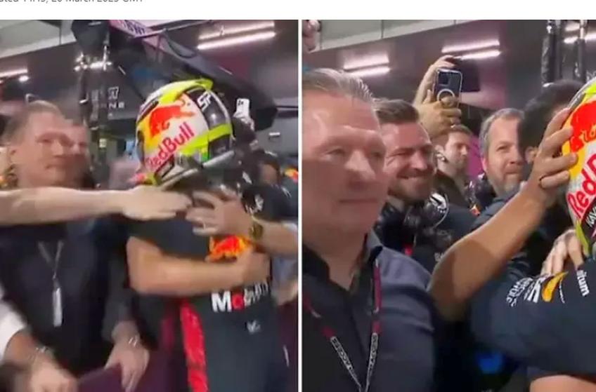 Jos Verstappen, „poker face” în timpul bucuriei lui Sergio Perez / Captură ESPN