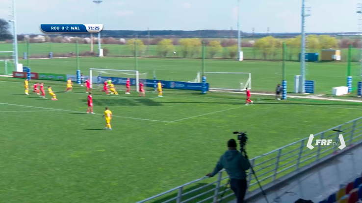 David Popa, gol direct din corner în meciul României U17, foto: captură de ecran FRF TV