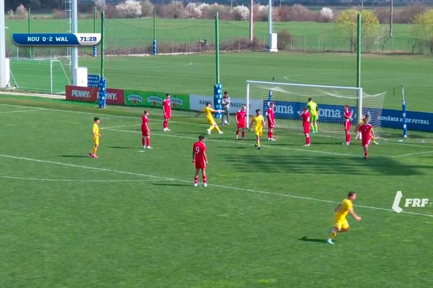 Țara Galilor U17 - România U17, foto: captură de ecran FRF TV