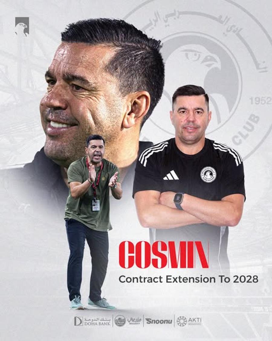 Cosmin Contra, contract până în 2028 cu Al Arabi / foto: Facebook @AL-arabi Sports club Cosmin Contra a semnat » Până când este valabil noul contract