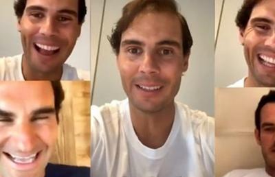VIDEO Rafael Nadal și Roger Federer, hohote de râs în live-ul de pe Instagram: „Suntem prea bătrâni pentru astfel de lucruri” » Cum l-a „trollat” Murray pe iberic