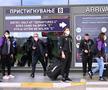Naționala României la sosirea în Skopje