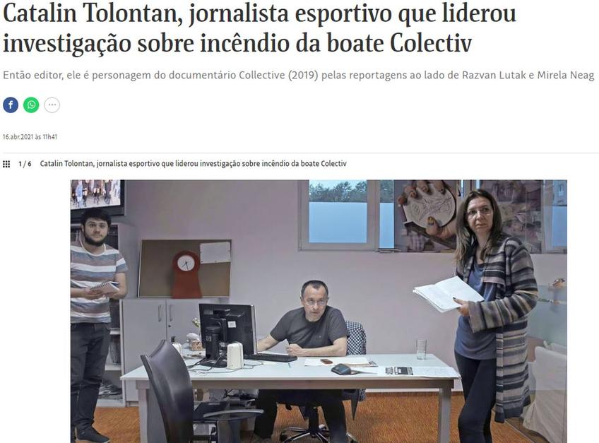 Jurnaliștii de la Folha de São Paulo, cotidian fondat cu trei ani înaintea Gazetei Sporturilor, în 1921, au alocat o pagină documentarului „Colectiv” și echipei de investigații GSP