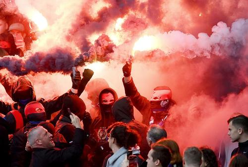 Fanii lui Crystal Palace au făcut spectacol împotriva lui Arsenal, sursa foto: Guliver/gettyimages