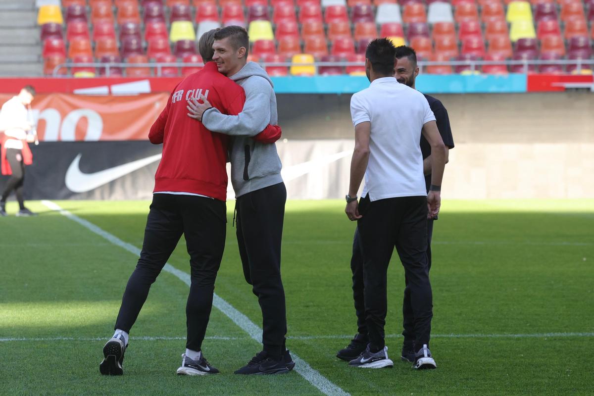 Imagini de la încălzire înainte de FCSB - CFR Cluj