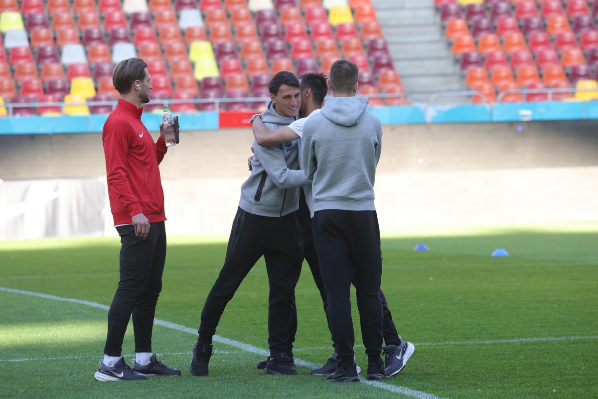 Imagini de la încălzire înainte de FCSB - CFR Cluj