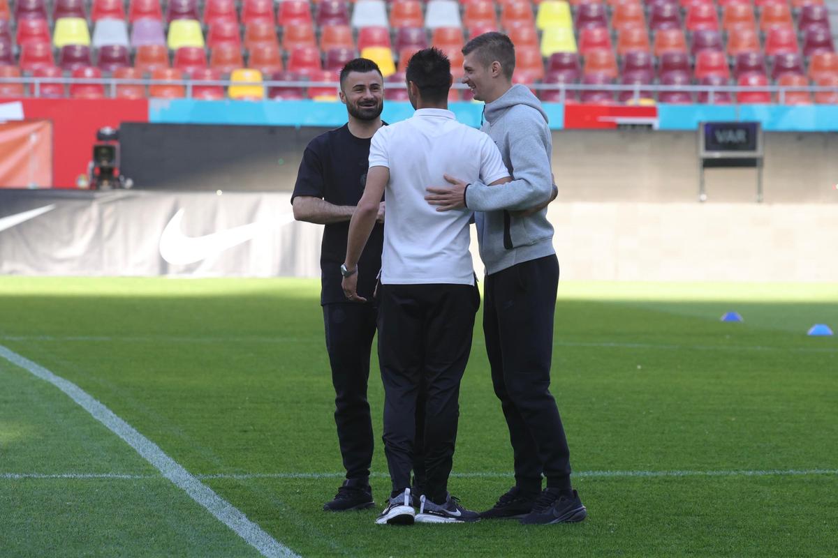 Imagini de la încălzire înainte de FCSB - CFR Cluj